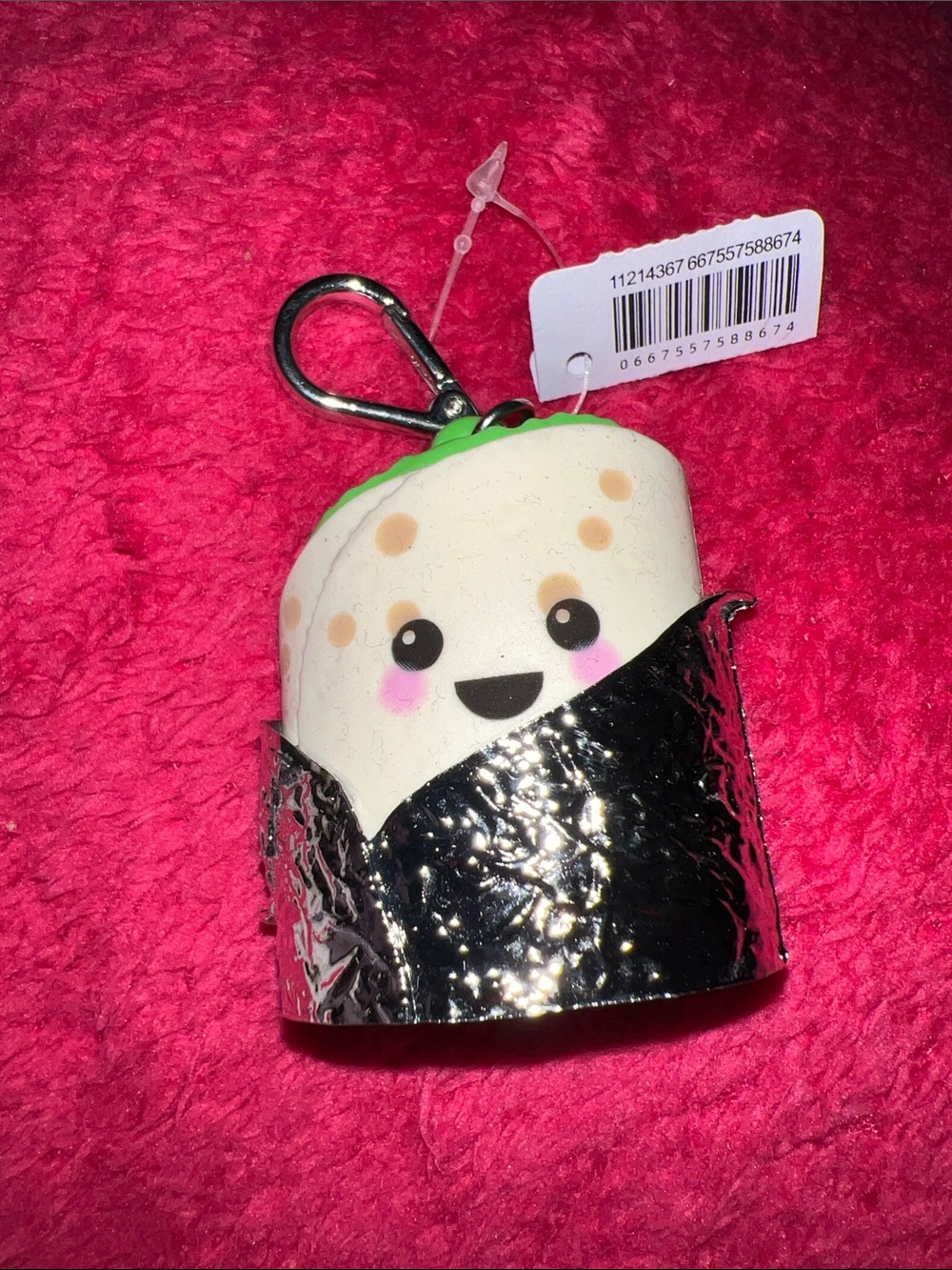 Bath and body Pocbac holder Cute Burrito Squishy Keychain - White